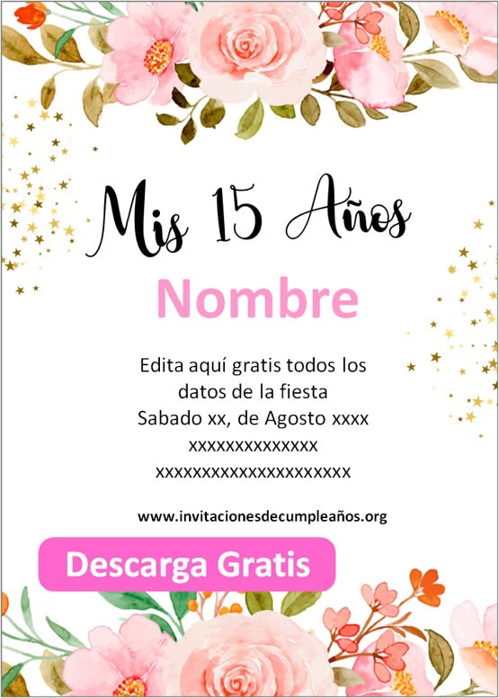 Invitaciones de Xv Años cumpleaños